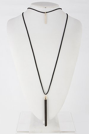 Long Yet Simple Necklace With Tassel And Leaf 6EBF4